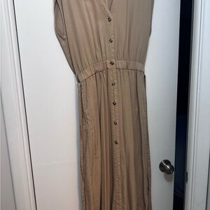 Thread & Supply Tan Maxi Dress with Buttons